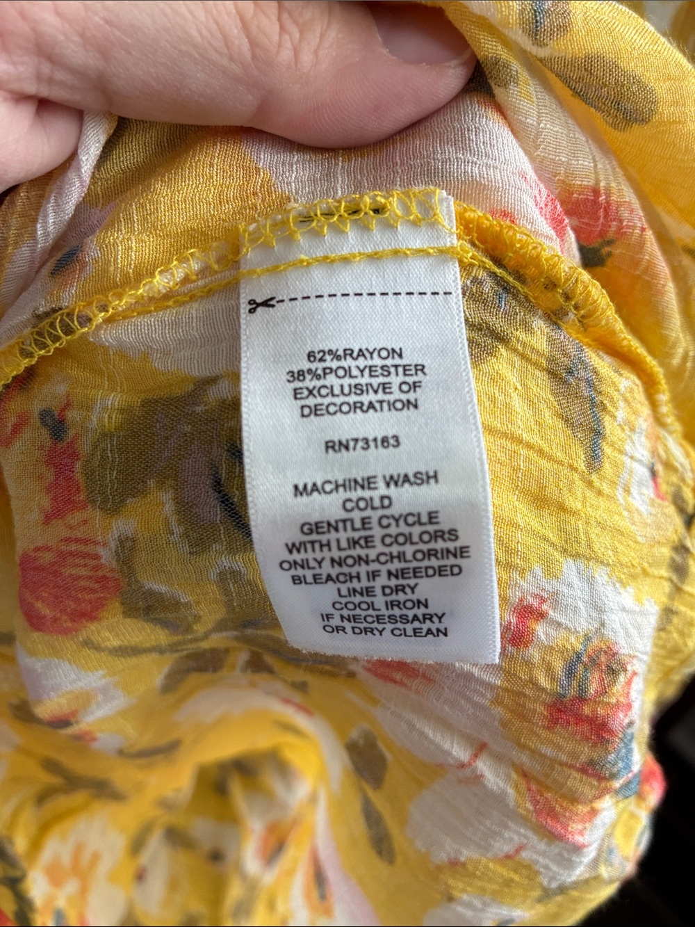 Spense Yellow Floral Lace-Up Peasant Blouse - Picture 4 of 4